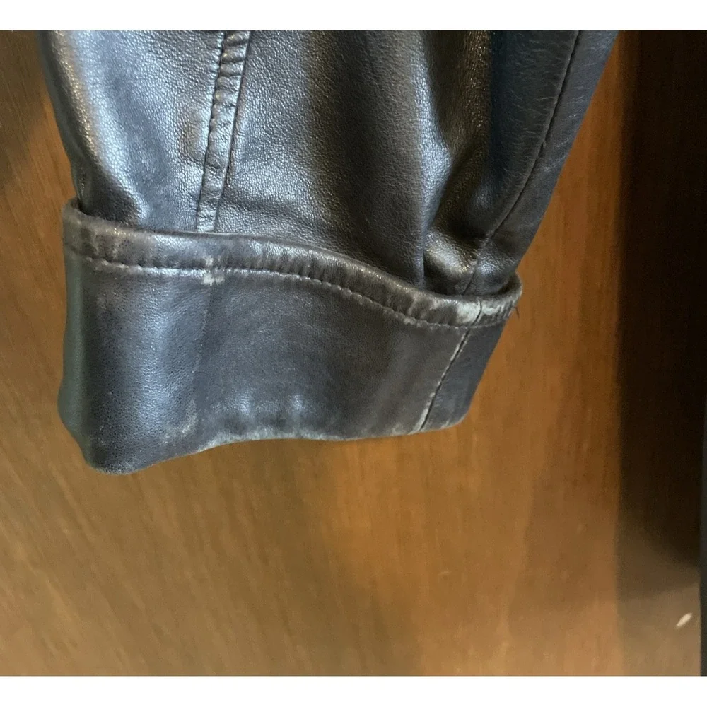 Vintage COACH Leather Women's Trench Coat Sz L Black 1996-1999 Soft Long Buttons